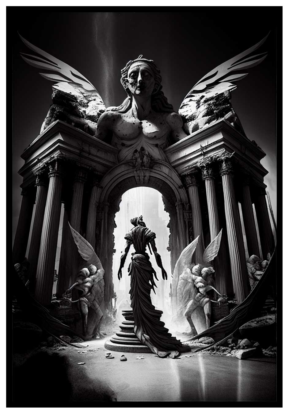 Demone del tempio - Poster di arte oscura 