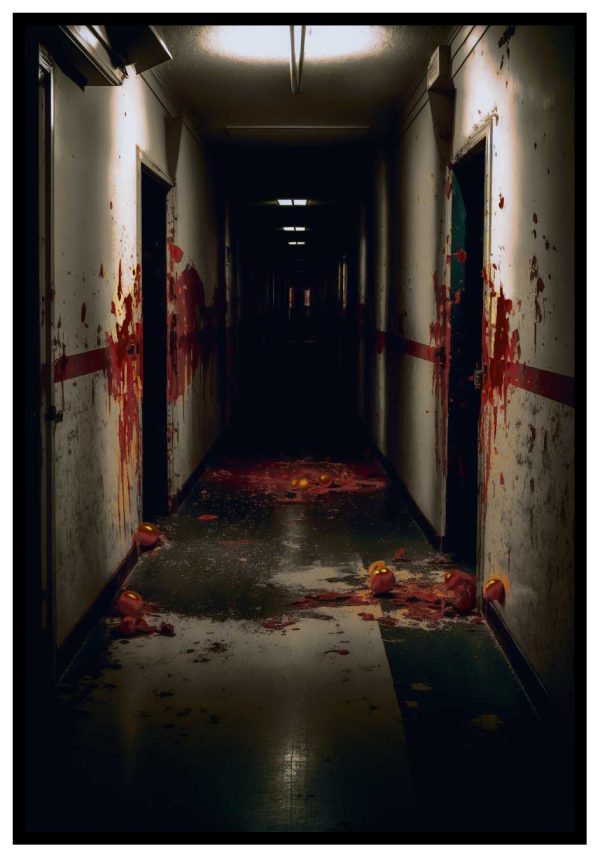 mörk och blodig korridor poster
