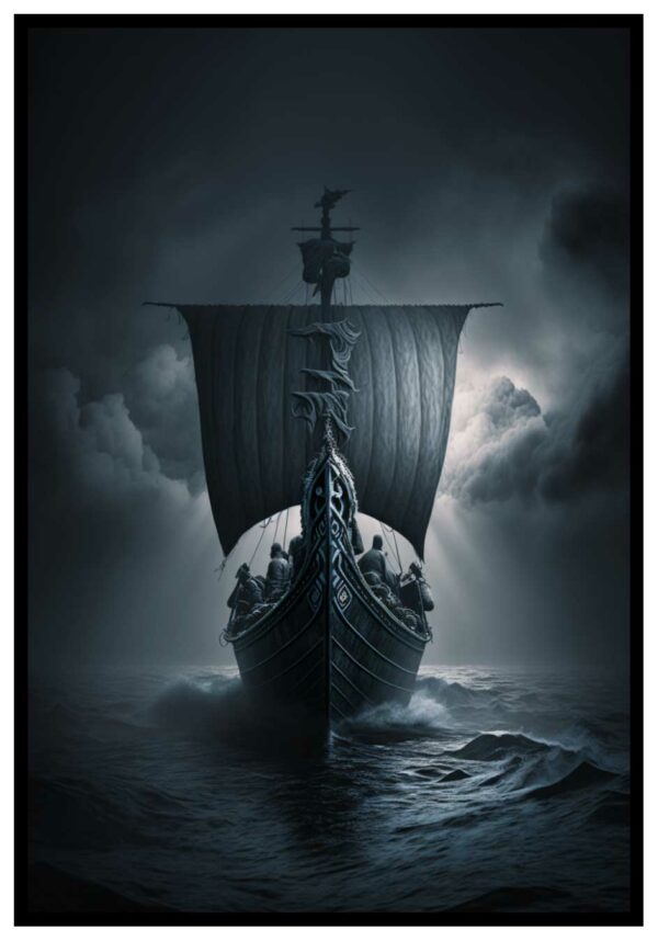 vikingabåt dramatisk poster