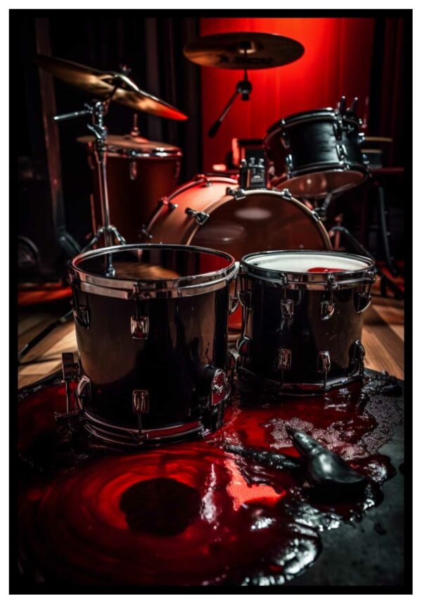 affiche de death metal en rouge