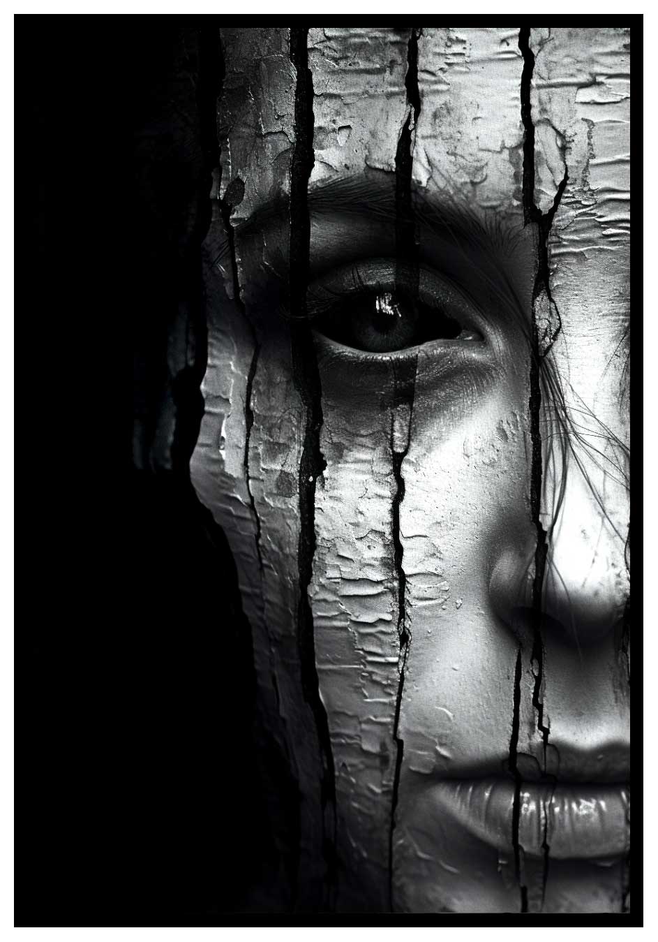 Schwarzäugige Frau – Dunkles, geheimnisvolles Poster